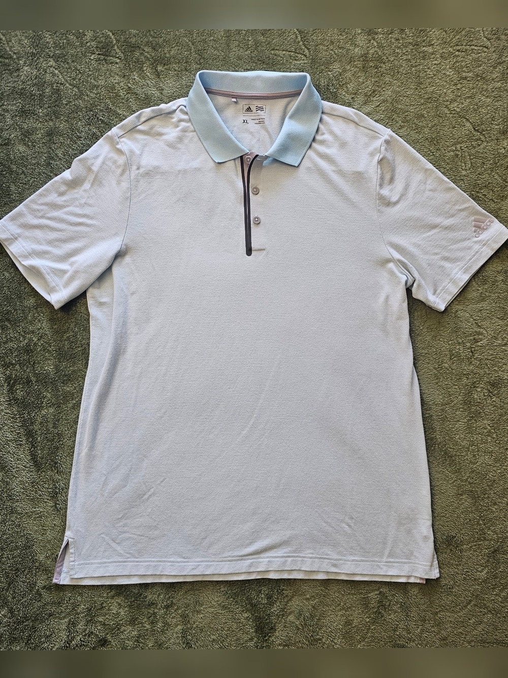 Men’s Adidas Golf Polo Shirt Light Blue Classic Performance Lightweight